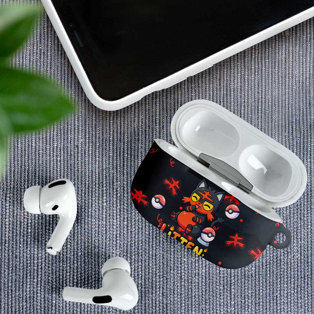 Litten AirPods Case Playful Ember Cartoon Art