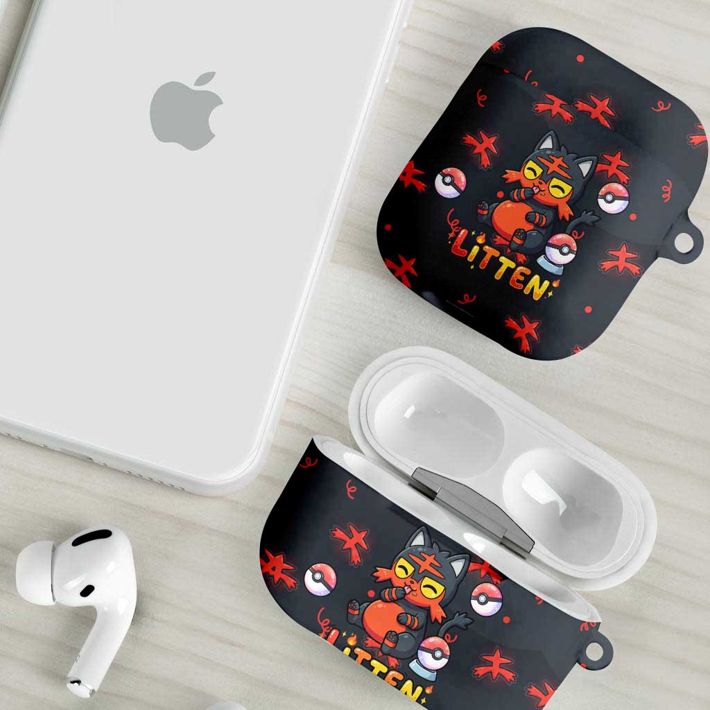 Litten AirPods Case Playful Ember Cartoon Art