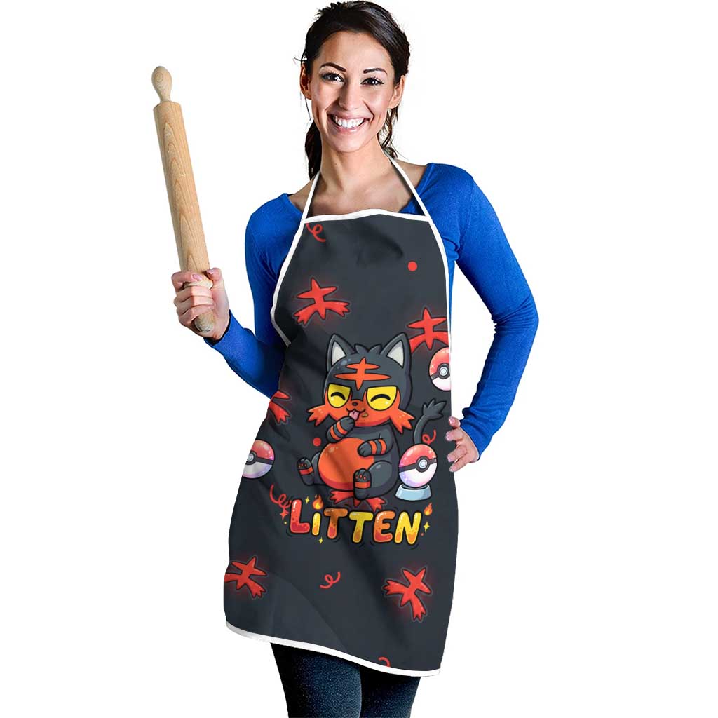 Litten Apron Playful Ember Cartoon Art