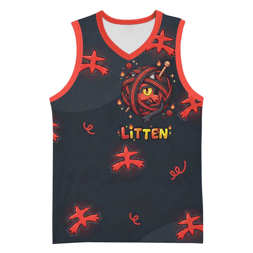 Litten Basketball Jersey Playful Ember Cartoon Art