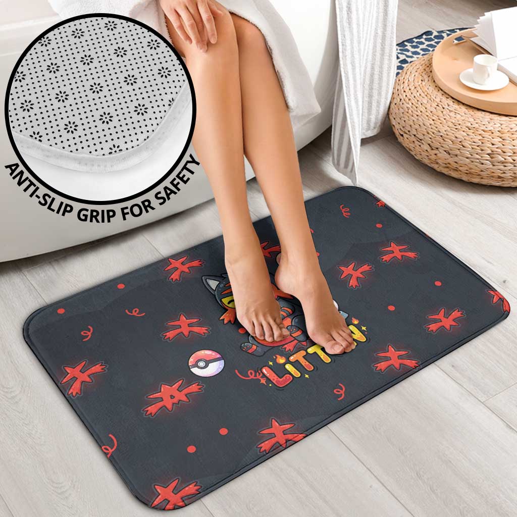 Litten Bathroom Set Playful Ember Cartoon Art