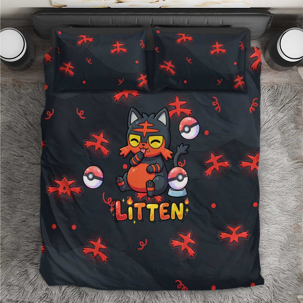 Litten Bedding Set Playful Ember Cartoon Art