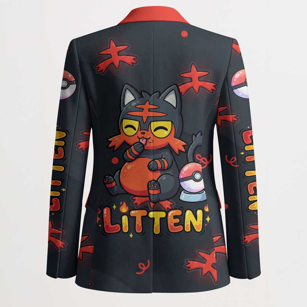 Litten Blazer Playful Ember Cartoon Art