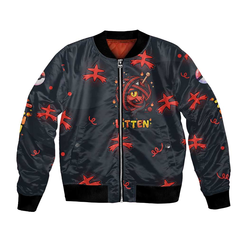 Litten Bomber Jacket Playful Ember Cartoon Art