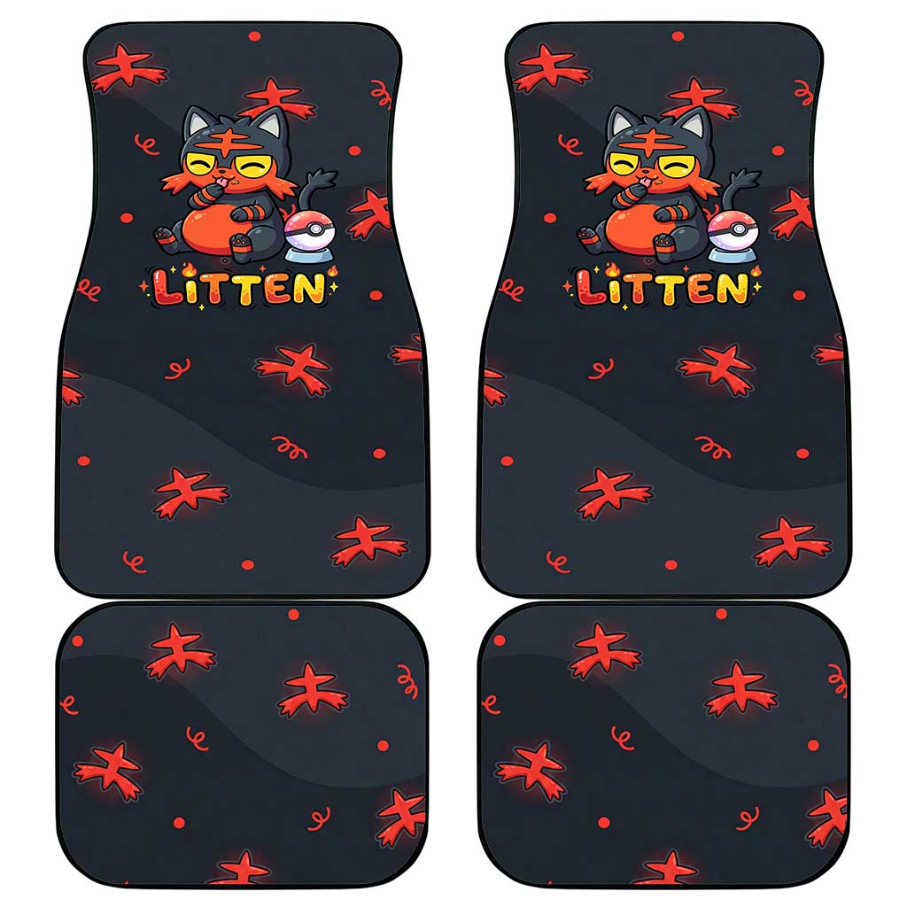 Litten Car Mats Playful Ember Cartoon Art