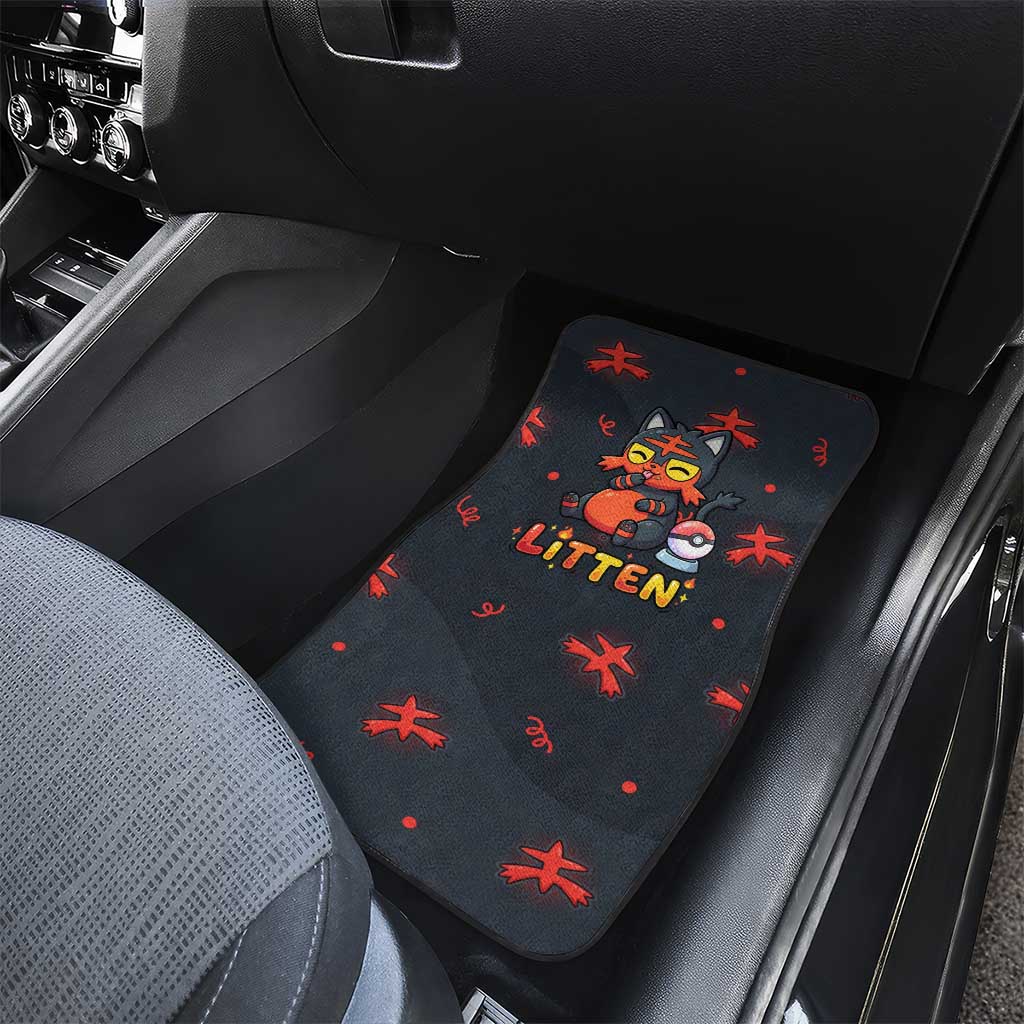Litten Car Mats Playful Ember Cartoon Art