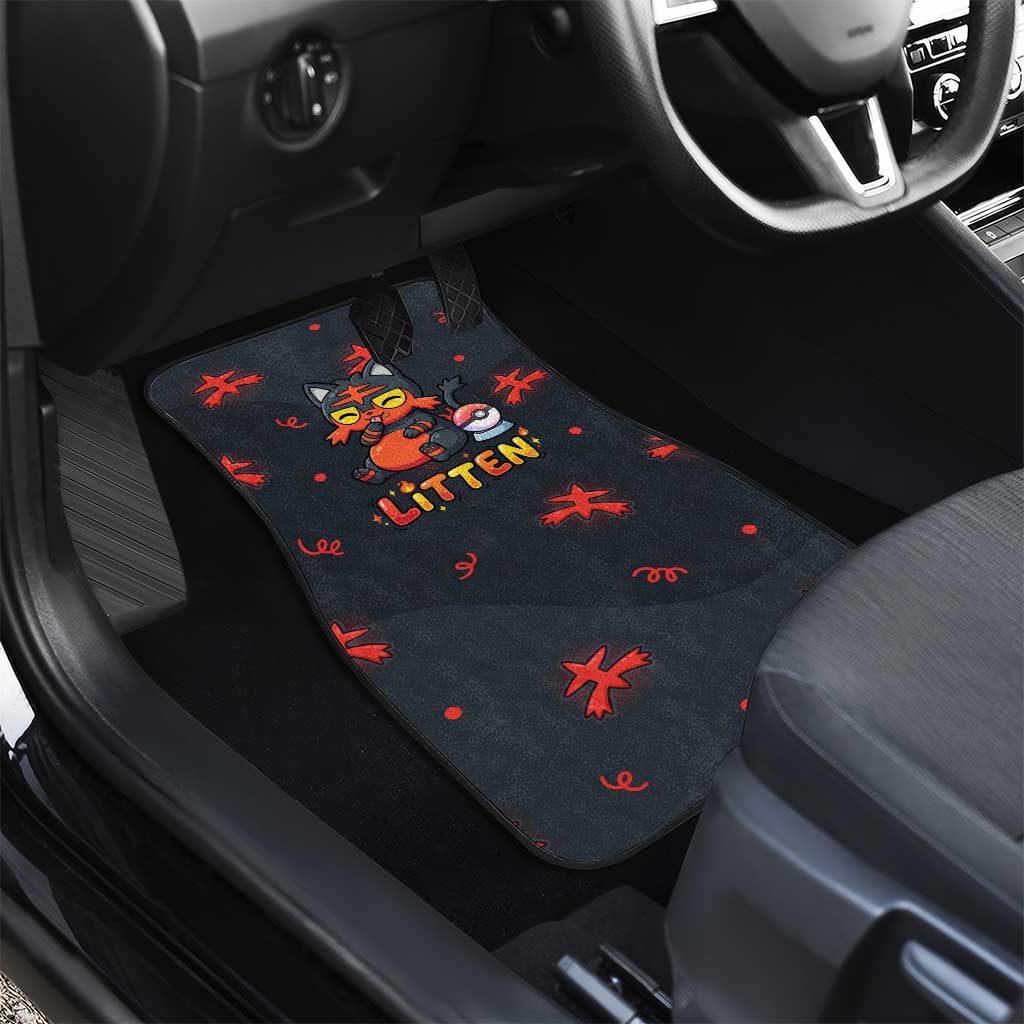 Litten Car Mats Playful Ember Cartoon Art