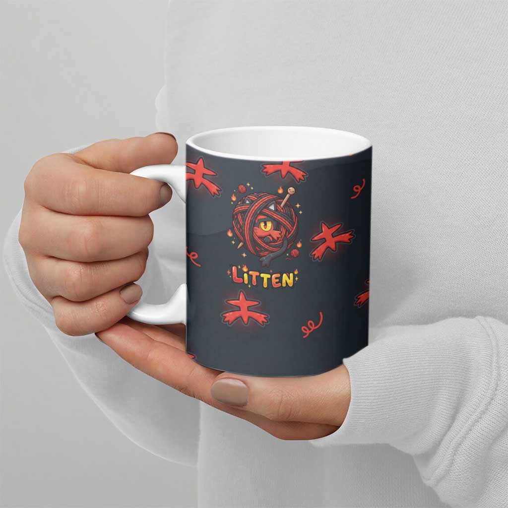 Litten Ceramic Mug Playful Ember Cartoon Art
