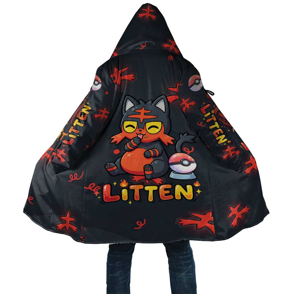 Litten Cloak Playful Ember Cartoon Art