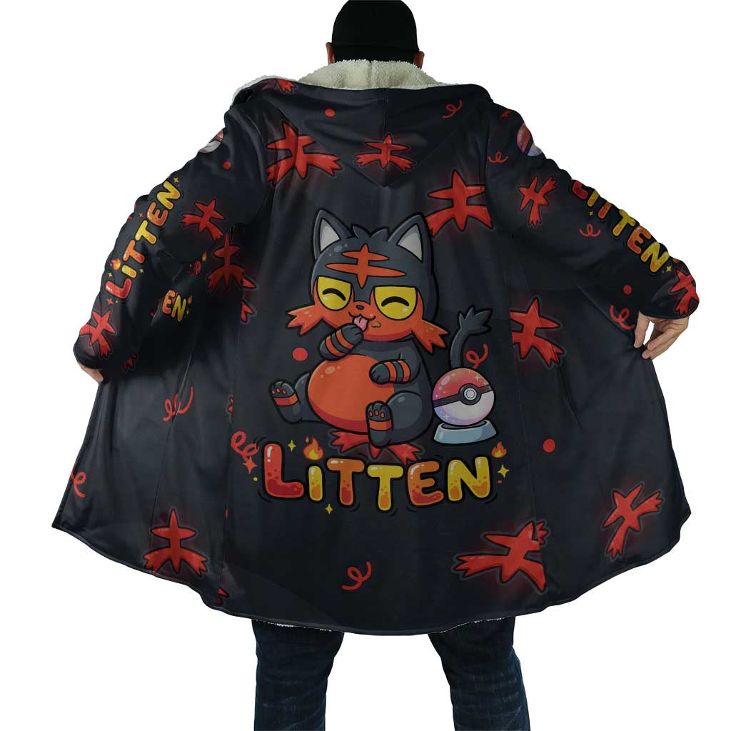 Litten Cloak Playful Ember Cartoon Art