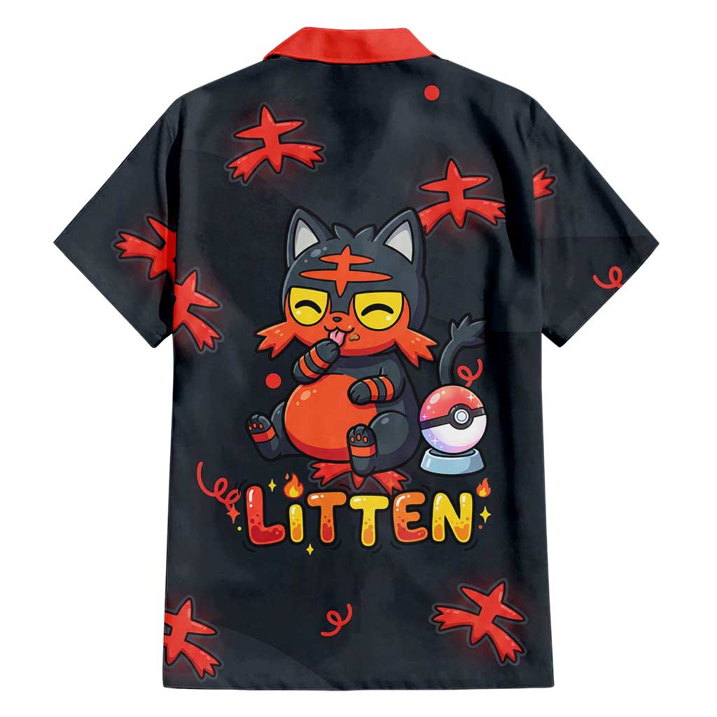 Litten Family Matching Mermaid Dress and Hawaiian Shirt Playful Ember Cartoon Art