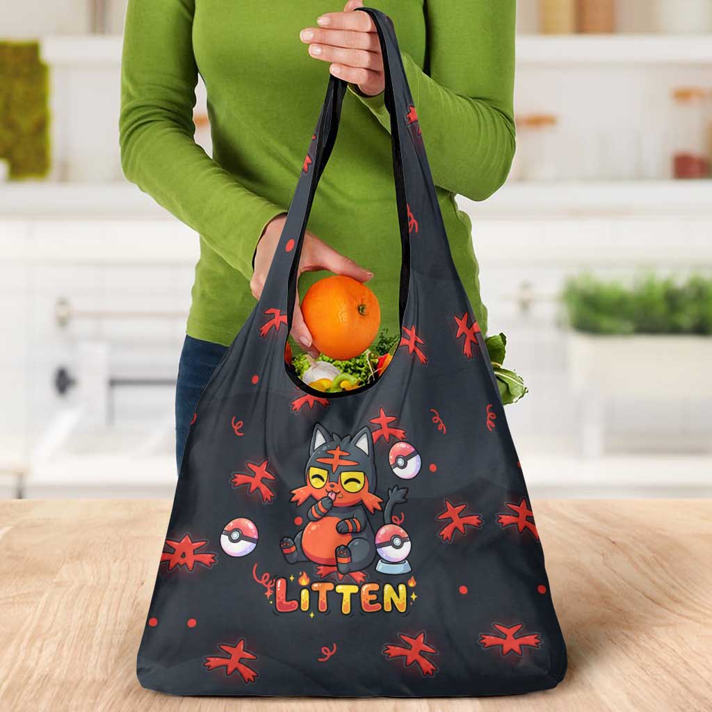 Litten Grocery Bag Playful Ember Cartoon Art