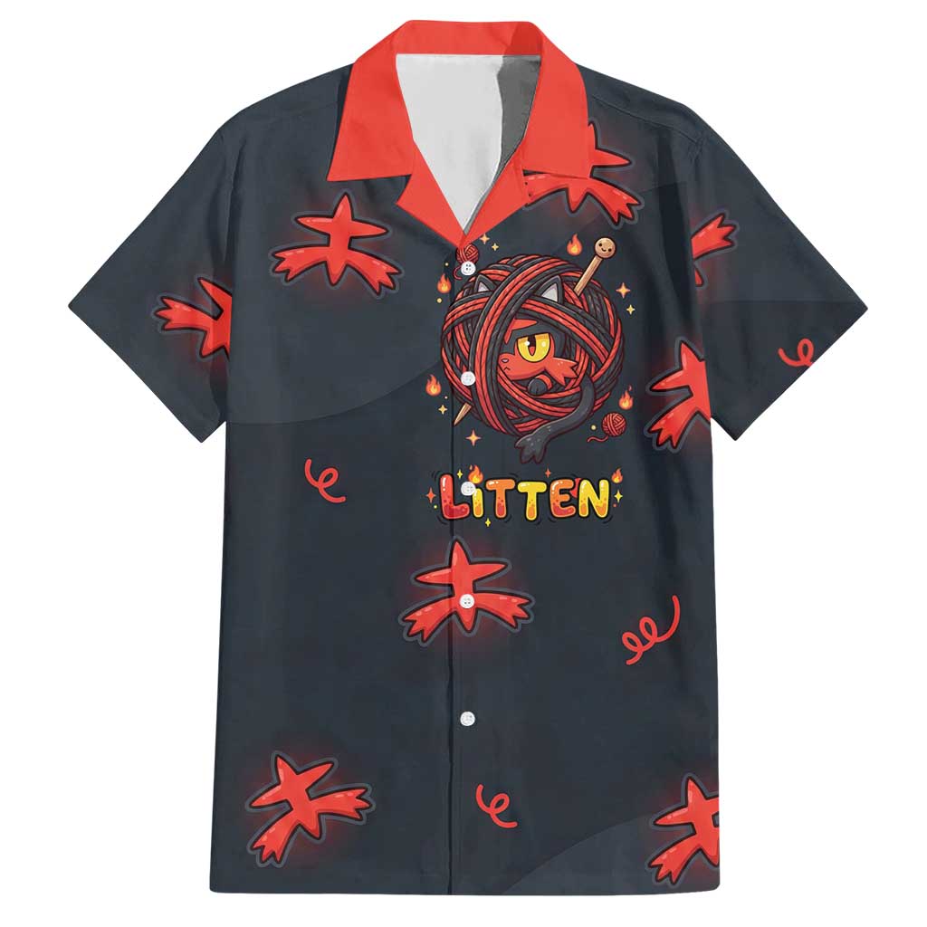 Litten Hawaiian Shirt Playful Ember Cartoon Art