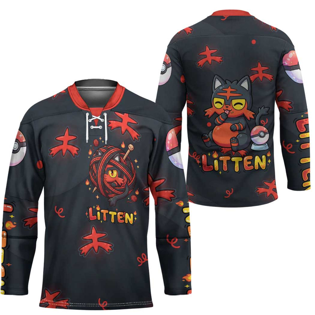 Litten Hockey Jersey Playful Ember Cartoon Art