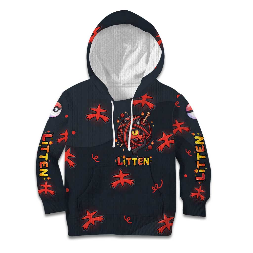 Litten Kid Hoodie Playful Ember Cartoon Art