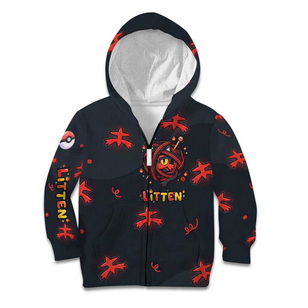 Litten Kid Hoodie Playful Ember Cartoon Art