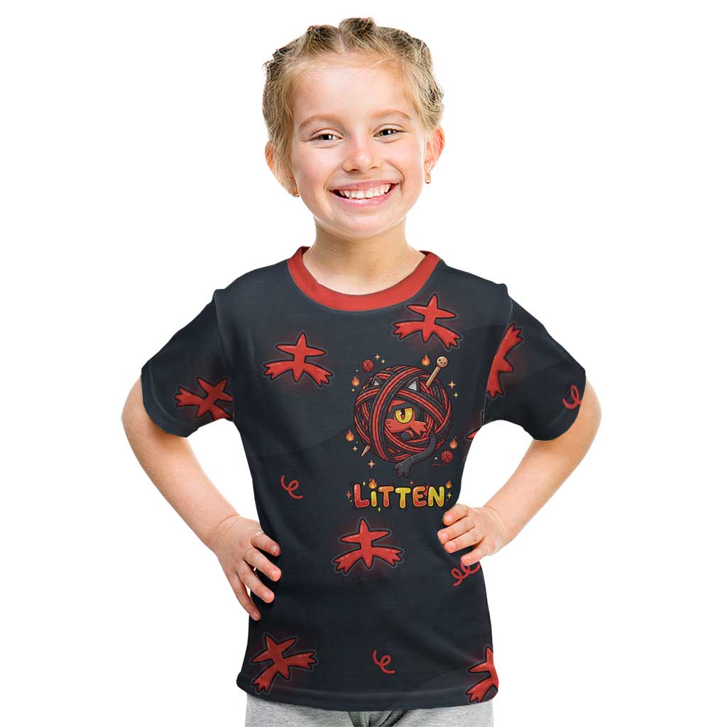 Litten Kid T Shirt Playful Ember Cartoon Art