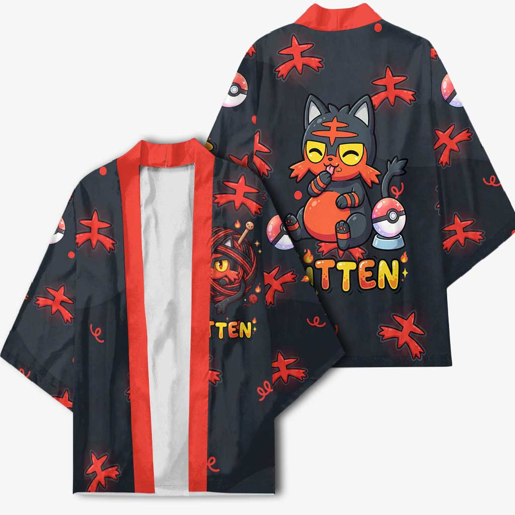 Litten Kimono Playful Ember Cartoon Art