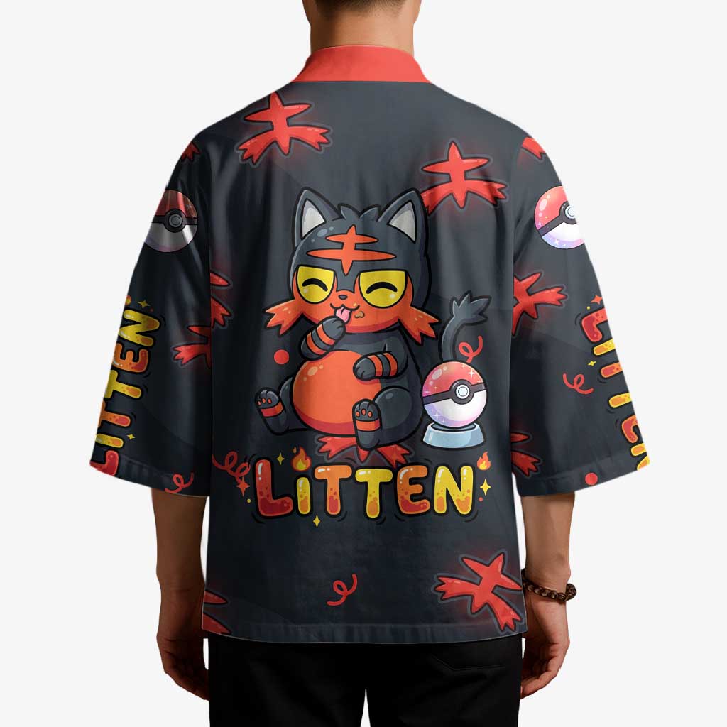 Litten Kimono Playful Ember Cartoon Art