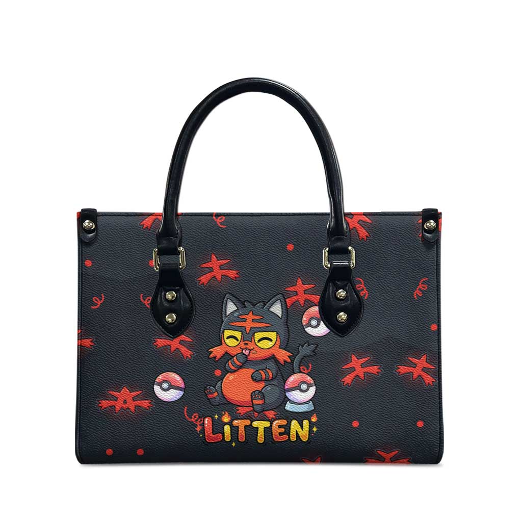 Litten Leather Bag Playful Ember Cartoon Art