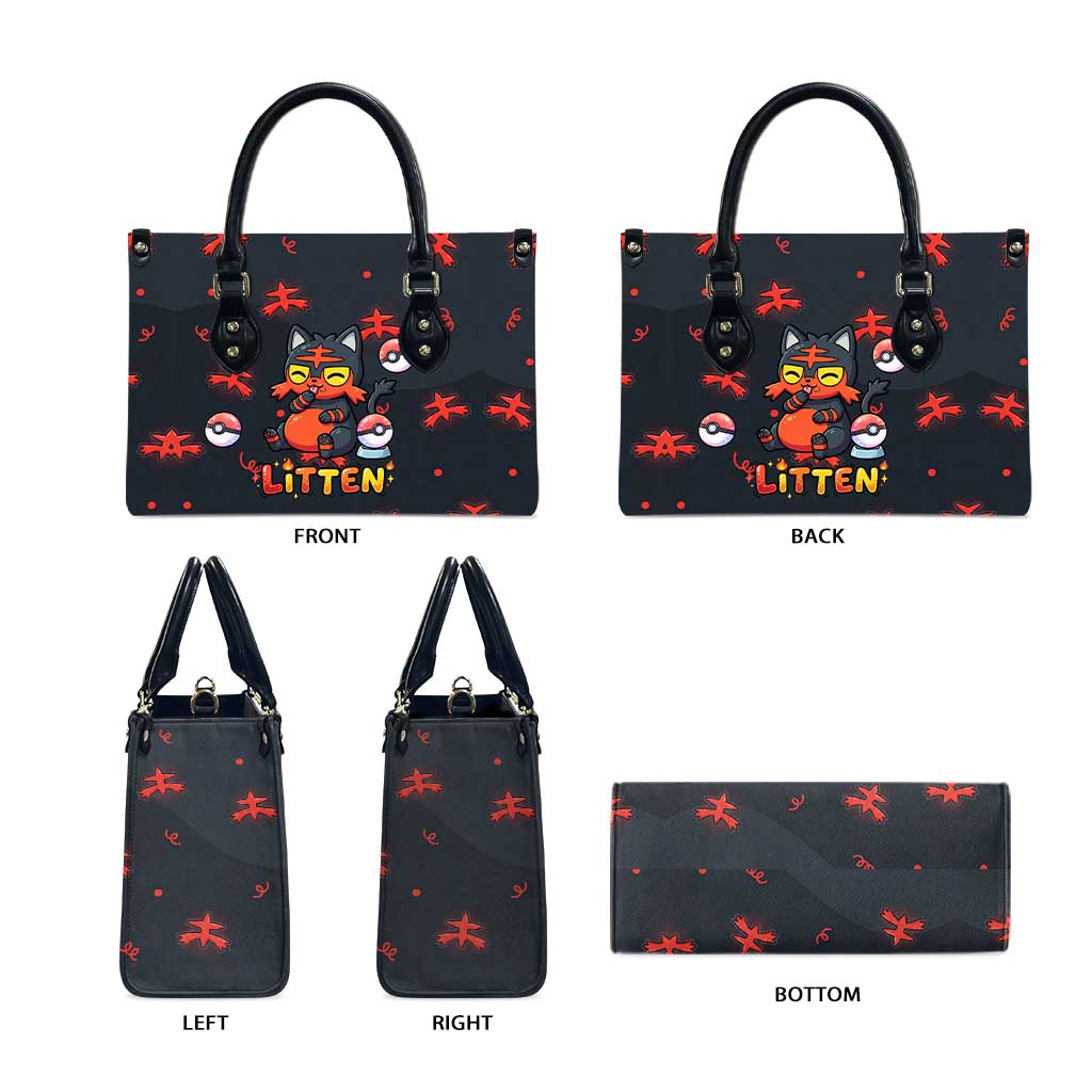 Litten Leather Bag Playful Ember Cartoon Art