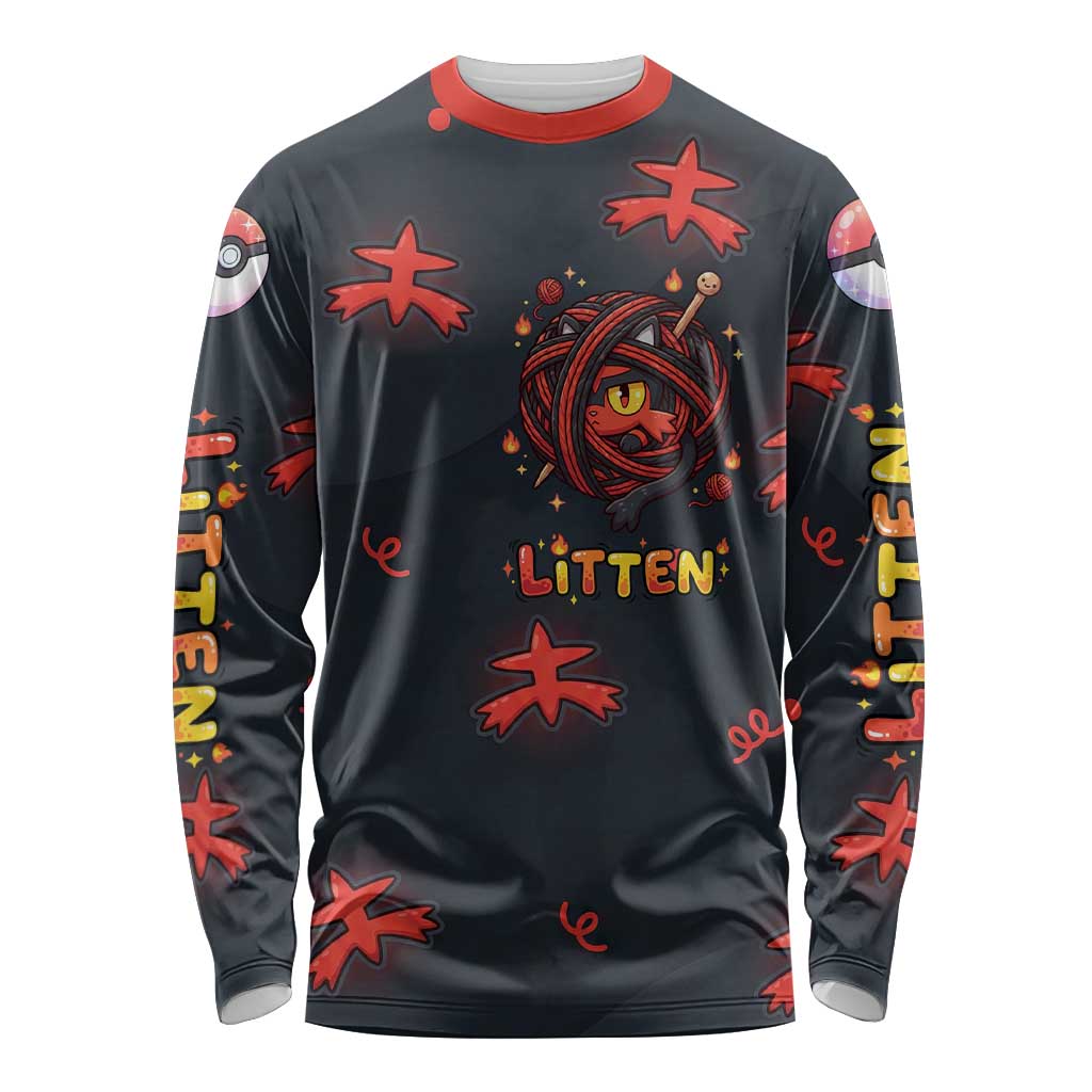 Litten Long Sleeve Shirt Playful Ember Cartoon Art