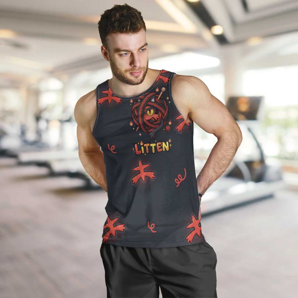 Litten Men Tank Top Playful Ember Cartoon Art