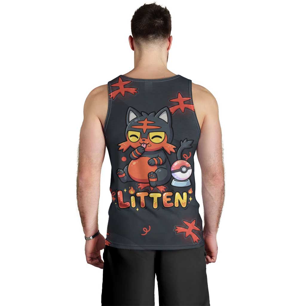 Litten Men Tank Top Playful Ember Cartoon Art