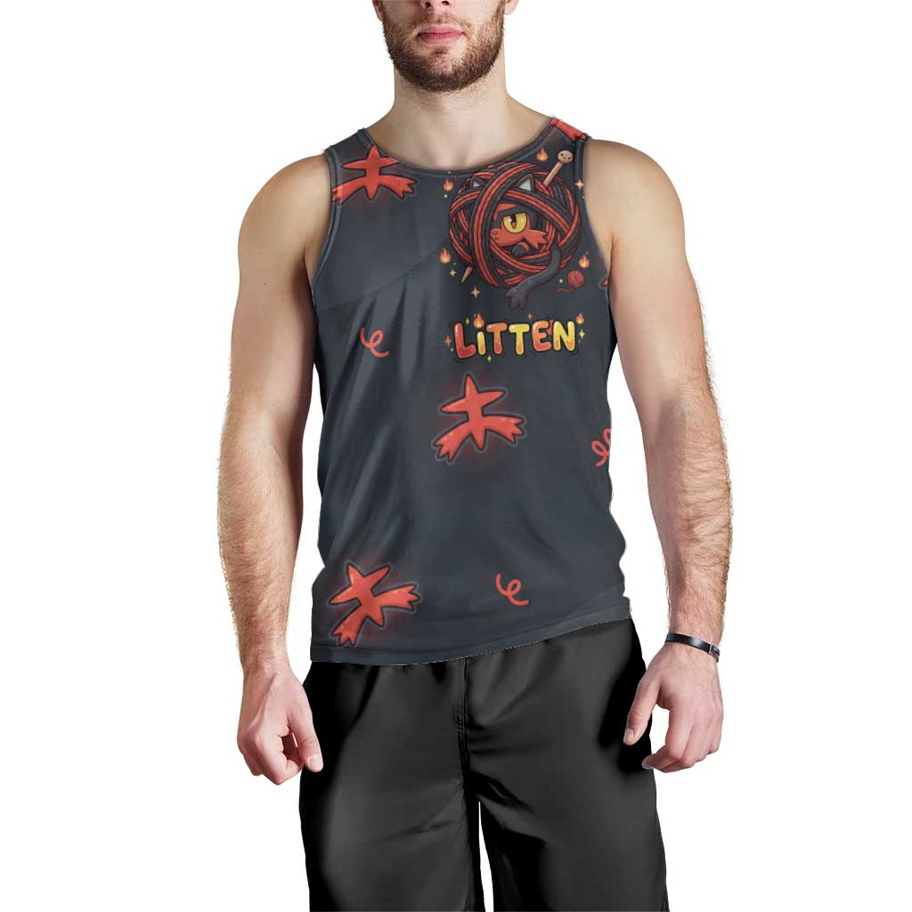 Litten Men Tank Top Playful Ember Cartoon Art