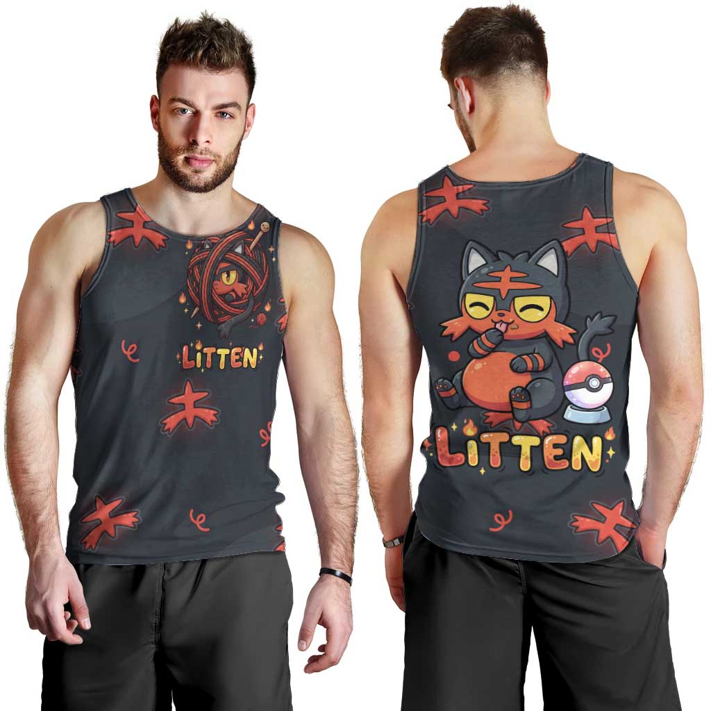 Litten Men Tank Top Playful Ember Cartoon Art