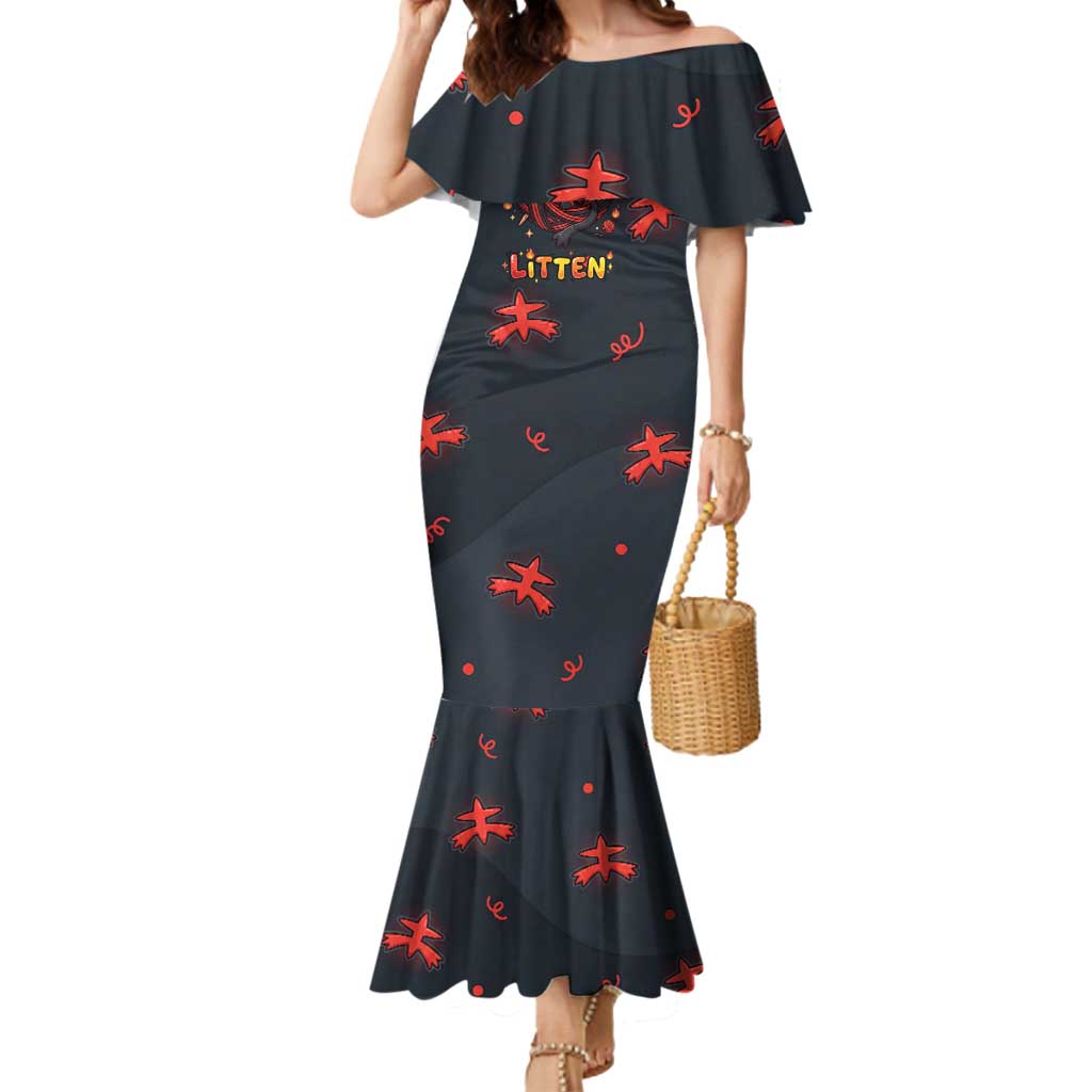Litten Mermaid Dress Playful Ember Cartoon Art