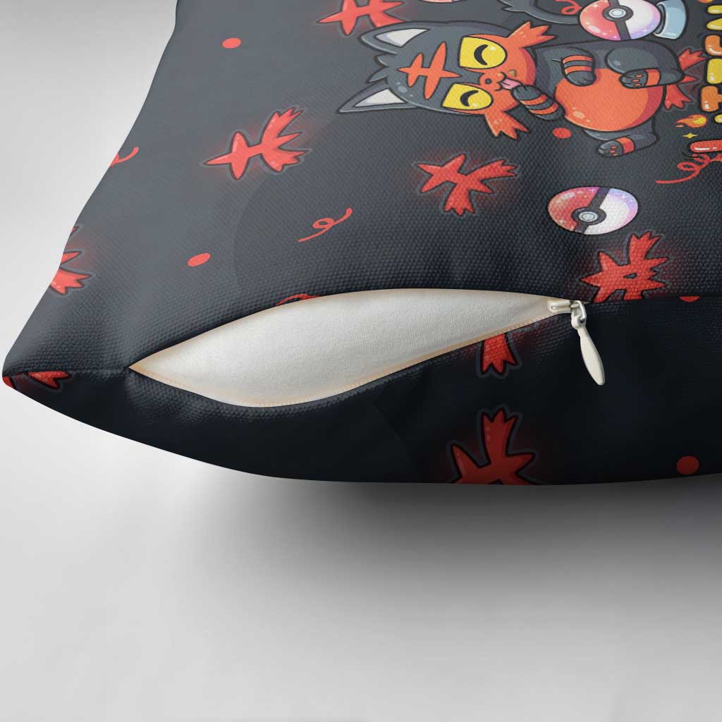 Litten Pillow Cover Playful Ember Cartoon Art
