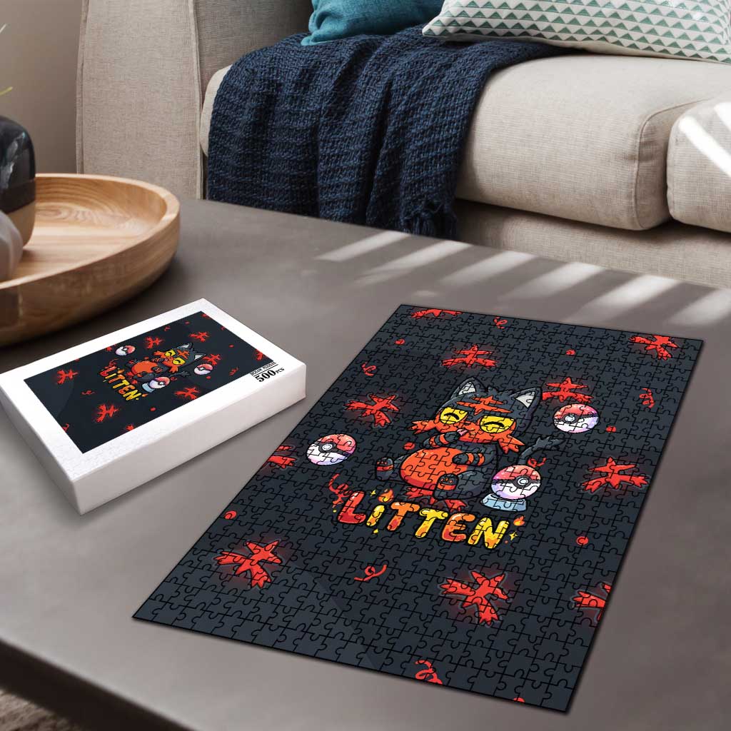 Litten Puzzle Playful Ember Cartoon Art