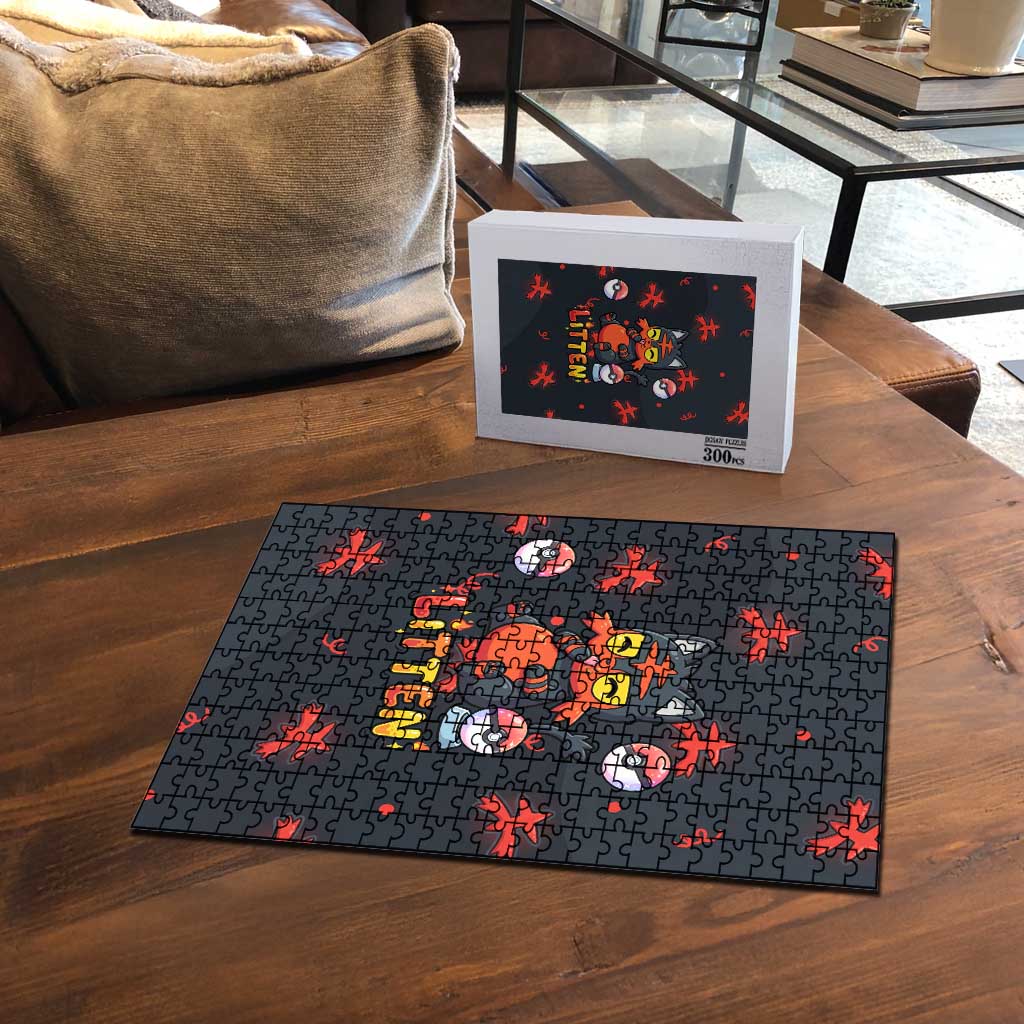 Litten Puzzle Playful Ember Cartoon Art