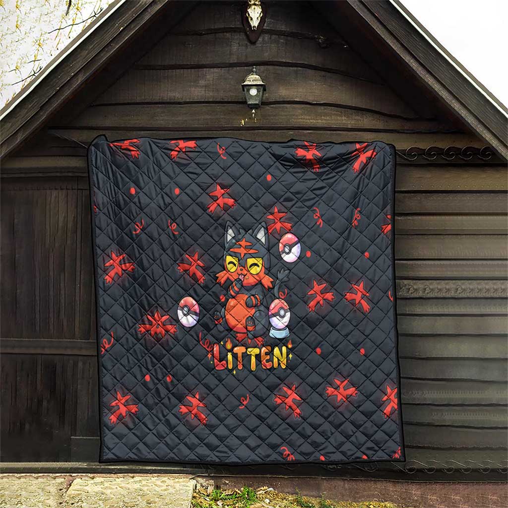 Litten Quilt Playful Ember Cartoon Art