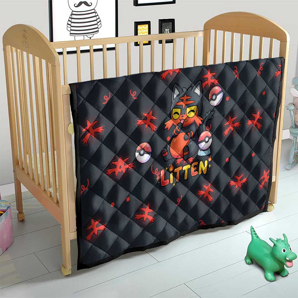 Litten Quilt Playful Ember Cartoon Art