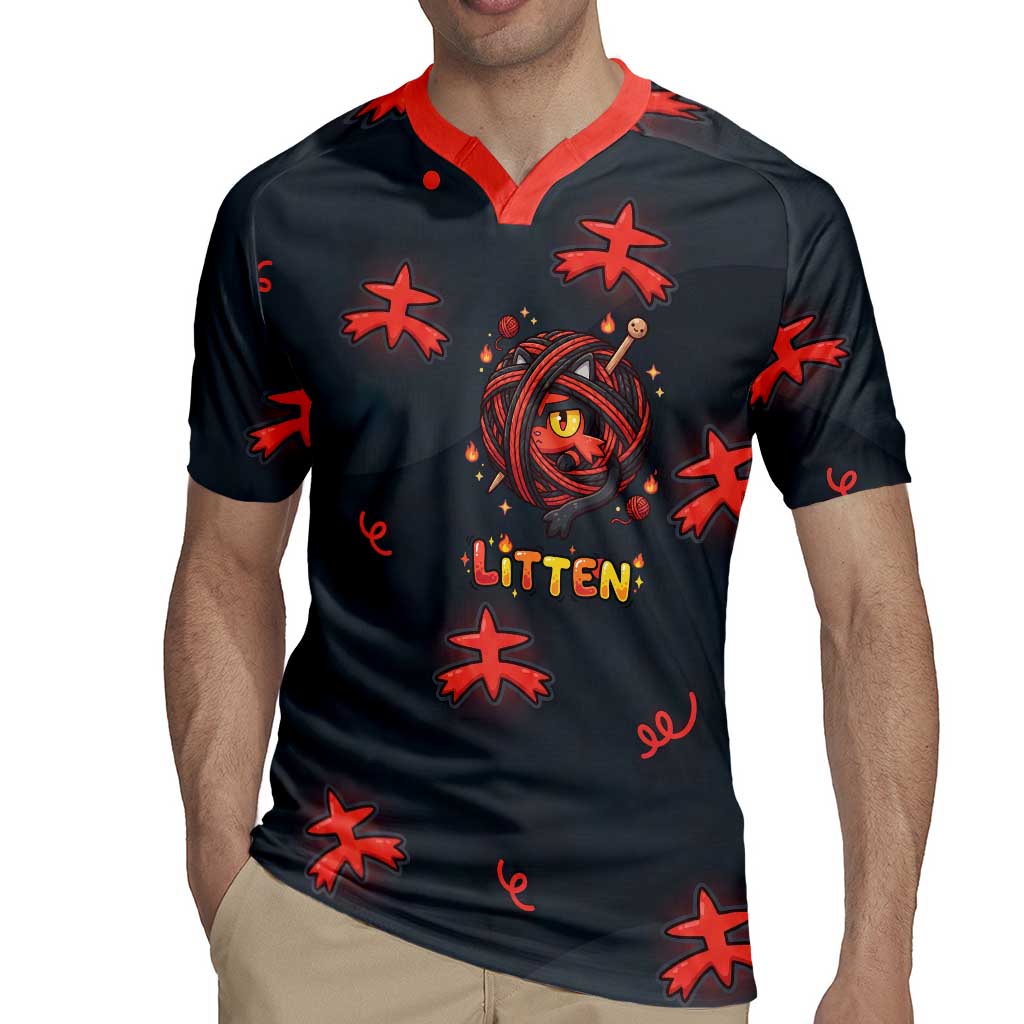 Litten Rugby Jersey Playful Ember Cartoon Art
