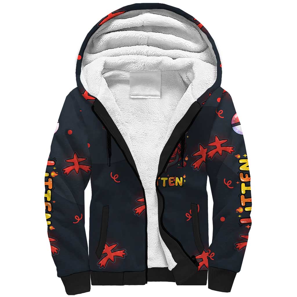 Litten Sherpa Hoodie Playful Ember Cartoon Art