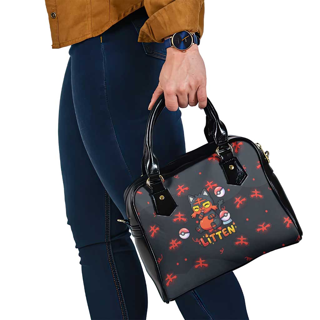 Litten Shoulder Handbag Playful Ember Cartoon Art