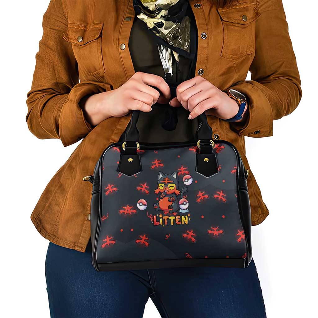 Litten Shoulder Handbag Playful Ember Cartoon Art