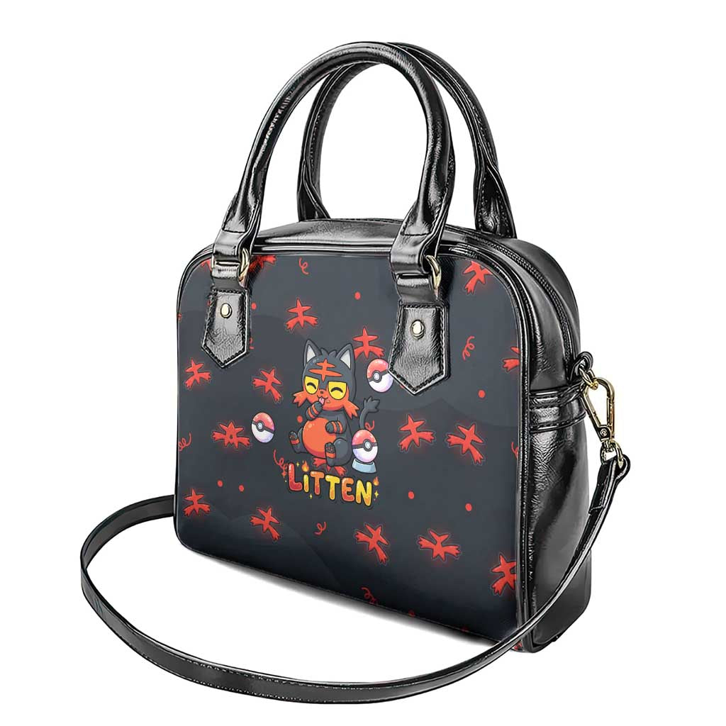 Litten Shoulder Handbag Playful Ember Cartoon Art
