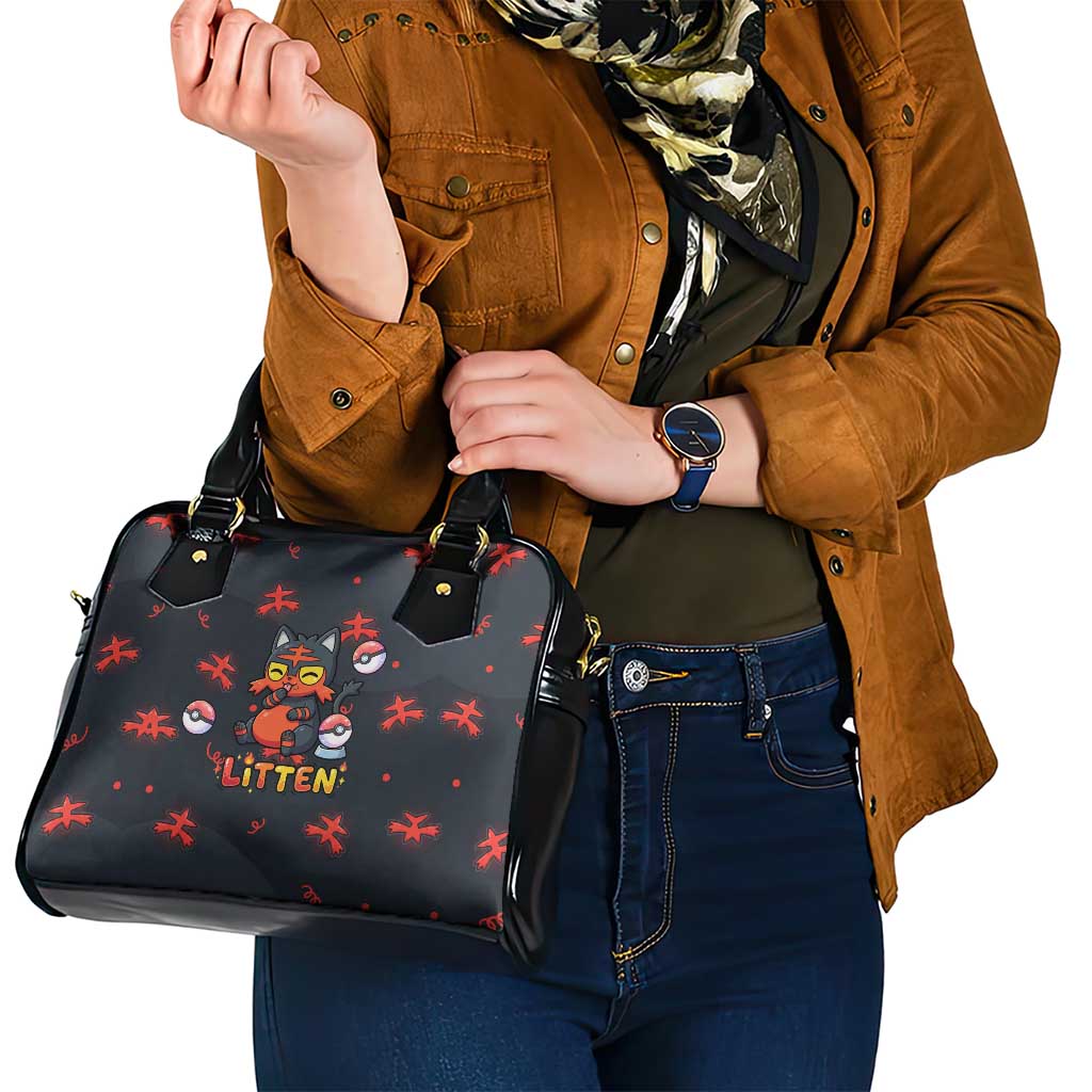 Litten Shoulder Handbag Playful Ember Cartoon Art