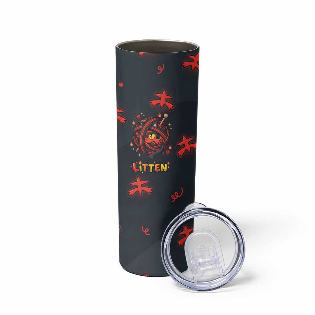 Litten Skinny Tumbler Playful Ember Cartoon Art