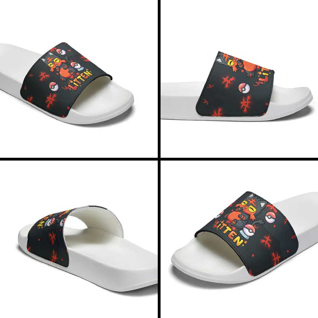 Litten Slide Sandals Playful Ember Cartoon Art