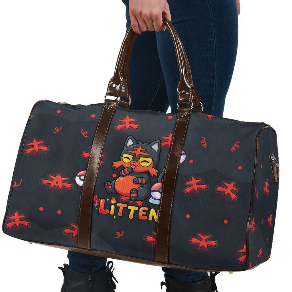 Litten Travel Bag Playful Ember Cartoon Art