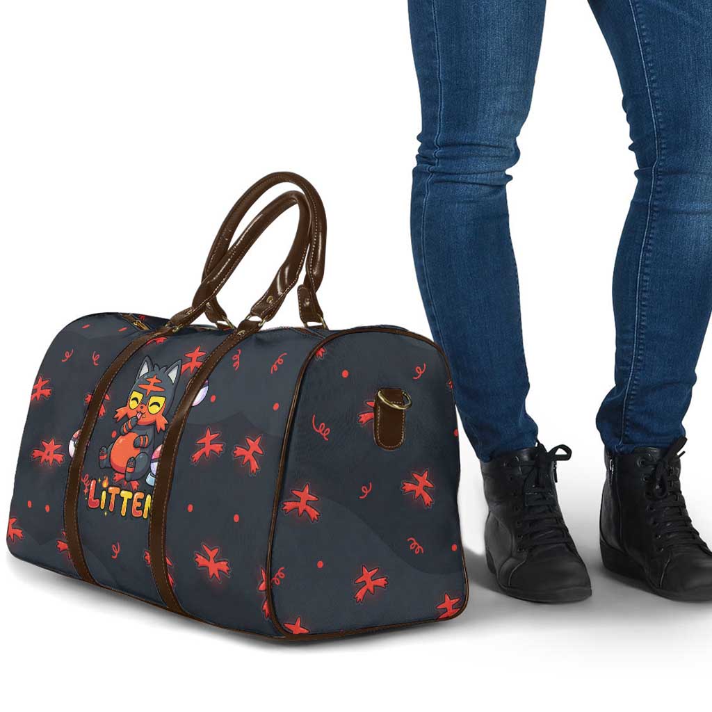 Litten Travel Bag Playful Ember Cartoon Art