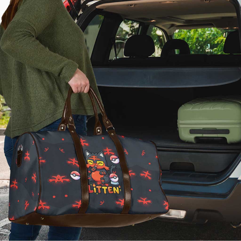 Litten Travel Bag Playful Ember Cartoon Art