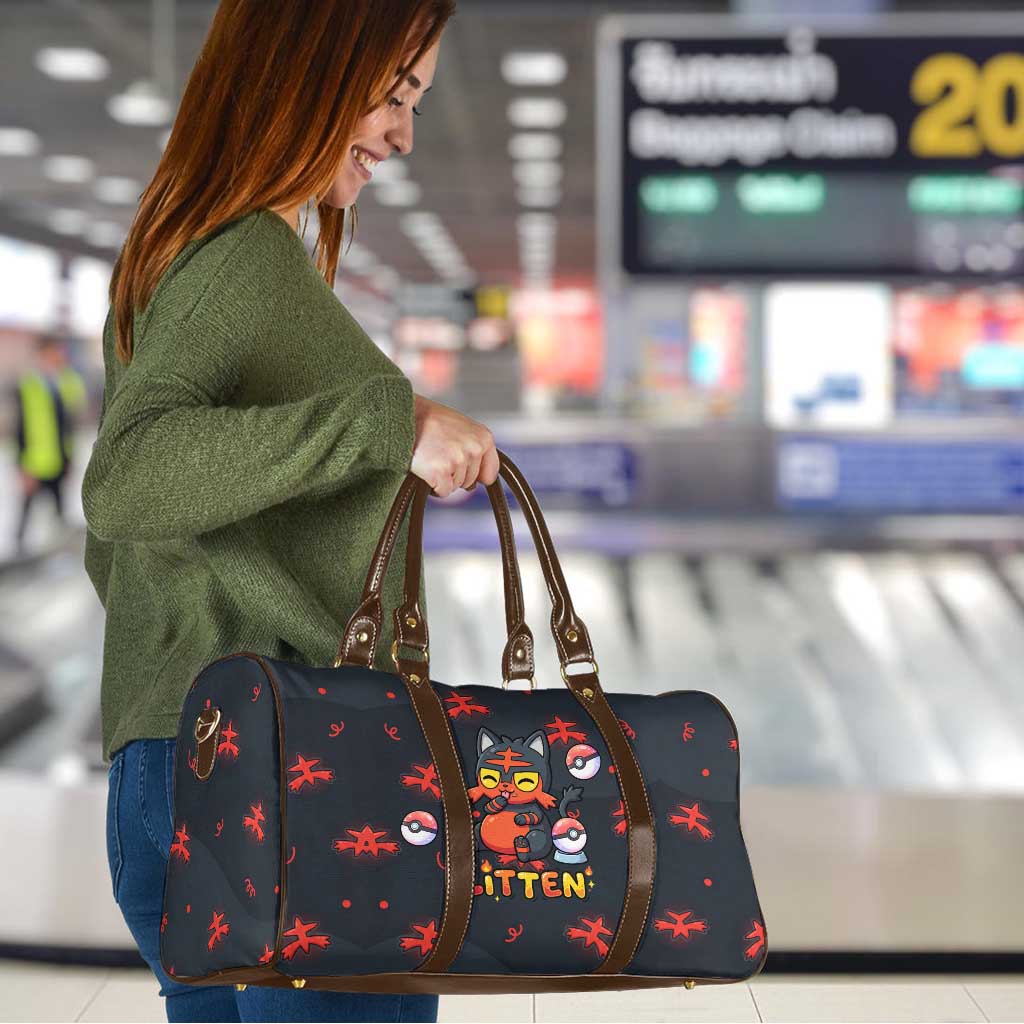 Litten Travel Bag Playful Ember Cartoon Art
