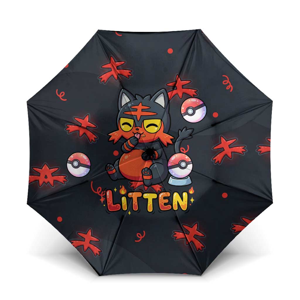 Litten Umbrella Playful Ember Cartoon Art