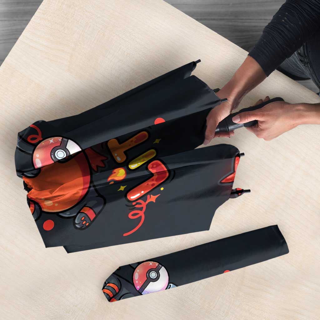 Litten Umbrella Playful Ember Cartoon Art
